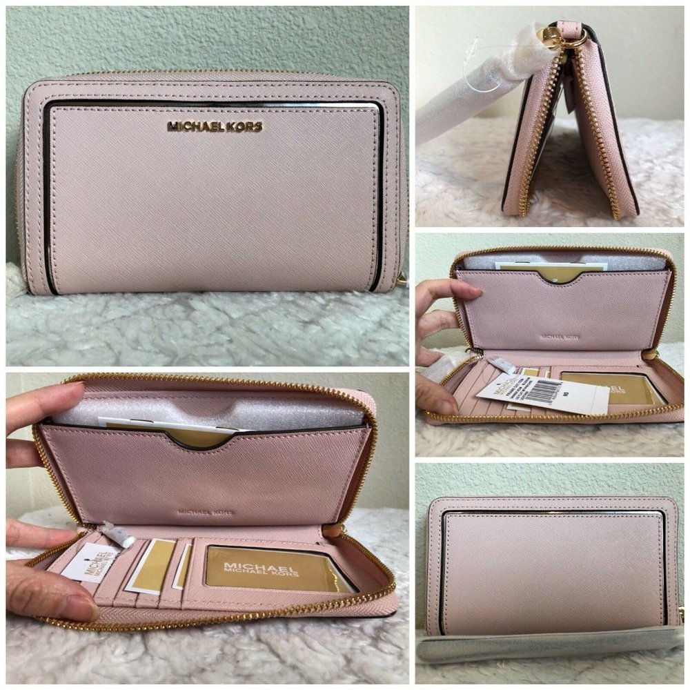 NEW Authentic Michael Kors Leather Wallet Multifunction Phonecase Wristlet